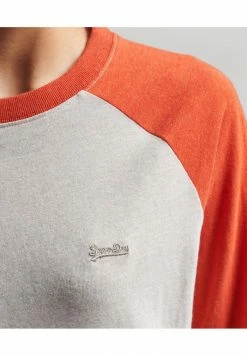 Superdry VINTAGE BASEBALL 3/4 SLEEVED - Long Sleeved Top - Bright Orange Marl Oat Marl -Superdry Shop ab529248f84c473993bcafda362d69c6