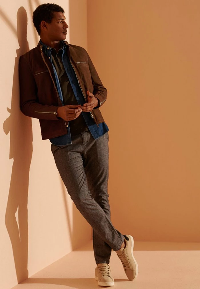 Superdry RACER - Leather Jacket - Tobacco 1 Superdry RACER - Leather Jacket - Tobacco