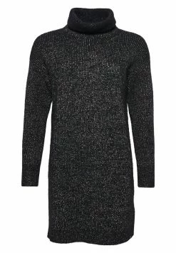 Superdry ROLL NECK - Jumper Dress - Black Metallic