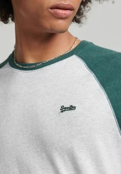 Superdry VINTAGE BASEBALL - Long Sleeved Top - Glacier Grey Marl Buck Green Marl -Superdry Shop abf4fc49fcf24a8cb0f54a1bbf44f7ca