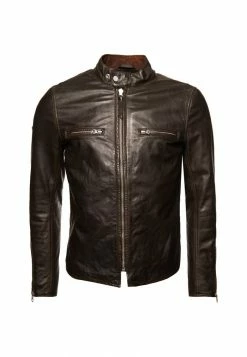 Superdry SPORTS RACER - Leather Jacket - Chocolate -Superdry Shop ad85868832e64715b4add31543a29546