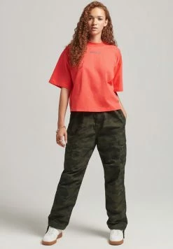 Superdry CODE TECH - Print T-shirt - Hyper Fire Coral