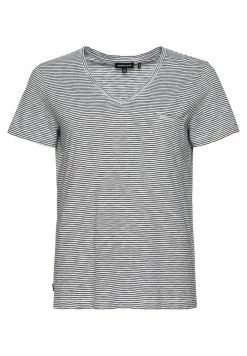 Superdry STUDIOS POCKET V-NECK - Basic T-shirt - Optic Black Stripe -Superdry Shop ae44388bbfd34042ad6b2e25c7bd6d7a