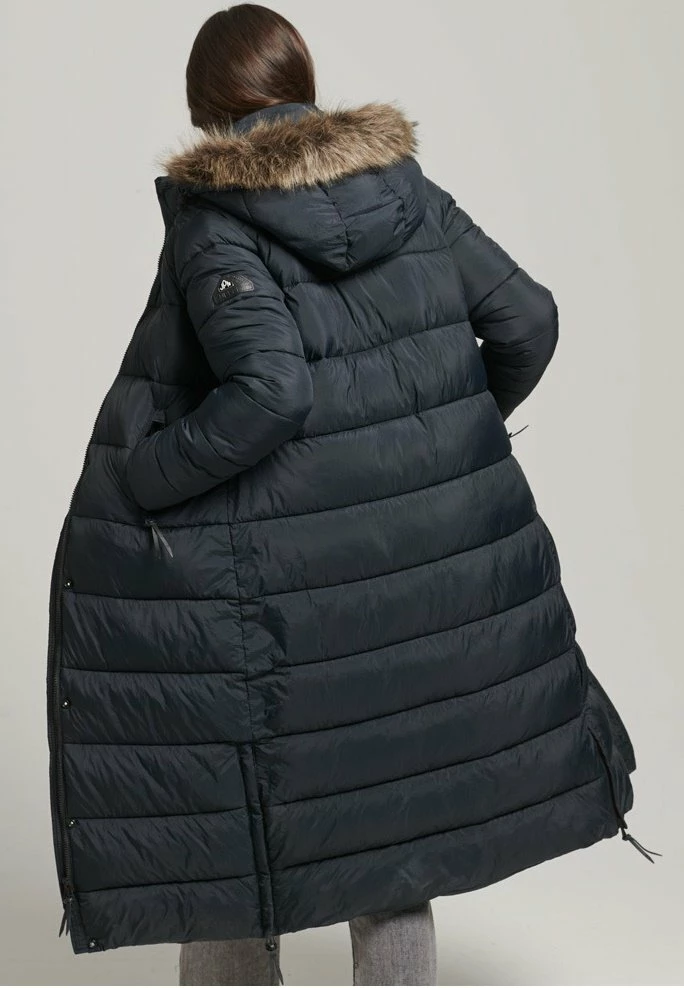 Superdry LONGLINE PUFFER - Winter Coat - Jet Black 2 Superdry LONGLINE PUFFER - Winter Coat - Jet Black - Image 2