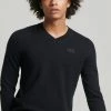 Superdry ORANGE LABEL V-NECK - Jumper - Black