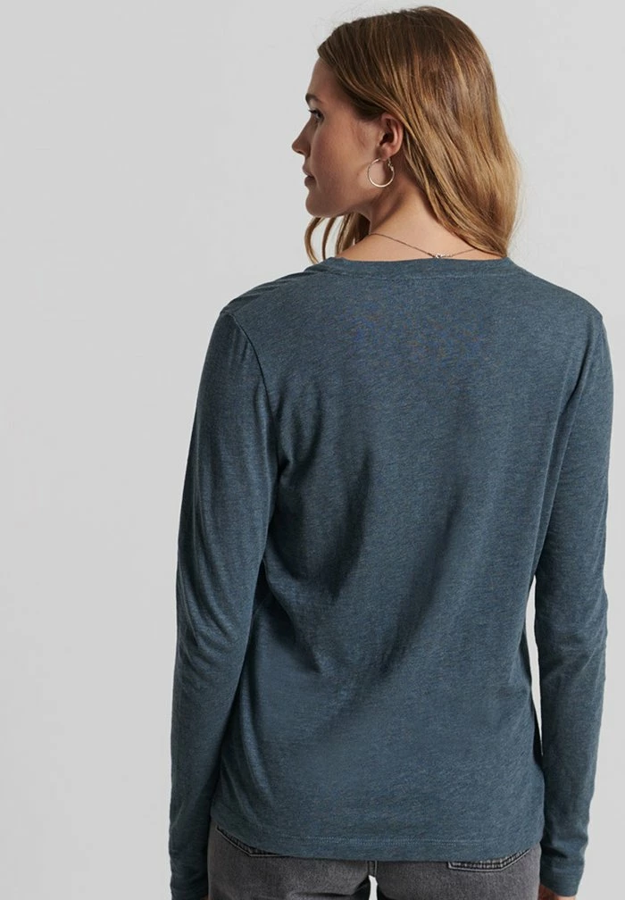 Superdry LONG SLEEVE POCKET - Long Sleeved Top - Blue 2 Superdry LONG SLEEVE POCKET - Long Sleeved Top - Blue - Image 2