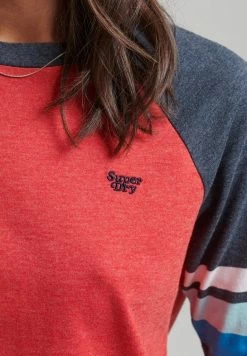 Superdry CALI STRIPE RAGLAN - Long Sleeved Top - Risk Red Marl -Superdry Shop af3b9a5159274df99dc2f7a9021e90d0