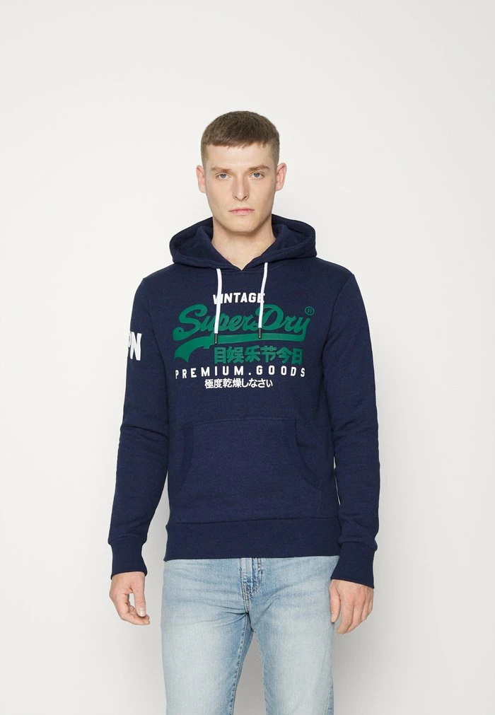 Superdry HOOD - Sweatshirt - Midnight Blue Grit 1 Superdry HOOD - Sweatshirt - Midnight Blue Grit