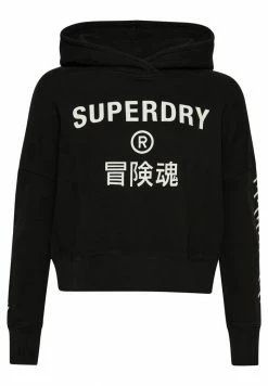 Superdry CROP BOX - Hoodie - Black -Superdry Shop af80f8584f964875ad1986da95c86f4e