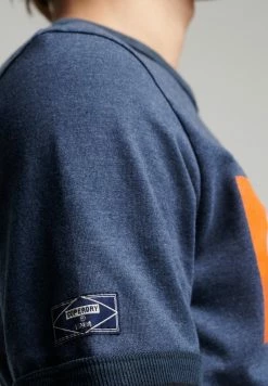 Superdry VINTAGE CROSSING LINES RINGER - Print T-shirt - Navy Marl/dark Grey -Superdry Shop aff2f88c943848c581241fe4d86ee2cc