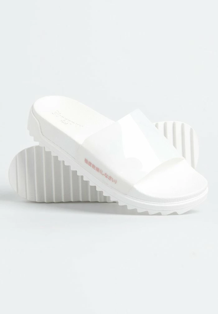 Superdry THE EDIT CHUNKY TREAD - Pool Slides - White Denim 1 Superdry THE EDIT CHUNKY TREAD - Pool Slides - White Denim
