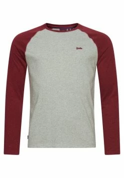 Superdry VINTAGE BASEBALL - Long Sleeved Top - Grey Marl Vintage Red Marl -Superdry Shop b0f6e63357b44160b09efeb142a64268