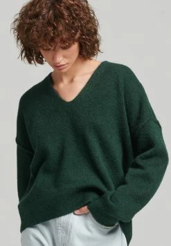 Superdry OVERSIZED V NECK - Jumper - Pine