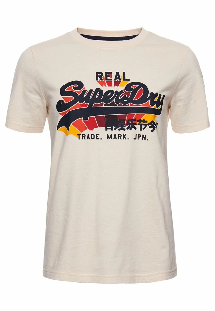 Superdry VINTAGE RAINBOW - Print T-shirt - Oatmeal 4 Superdry VINTAGE RAINBOW - Print T-shirt - Oatmeal - Image 4