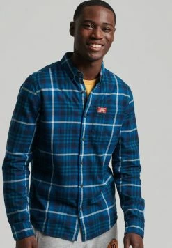 Superdry HERITAGE LUMBERJACK - Shirt - Albion Check Blue -Superdry Shop b20df25eb2e64fd8a0da53be72ad57d4