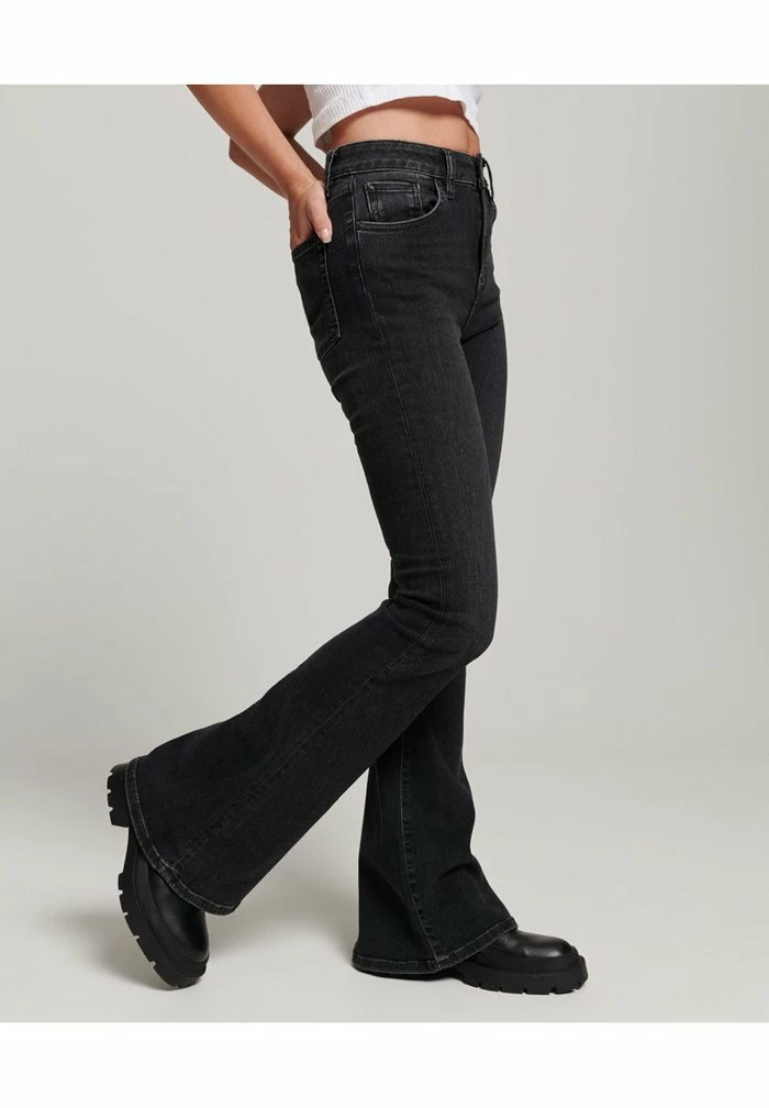Superdry Flared Jeans - Dark Grey Wash 3 Superdry Flared Jeans - Dark Grey Wash - Image 3