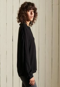 Superdry Button-down Blouse - Black -Superdry Shop b29718cbcc314121a4faea42a408d574