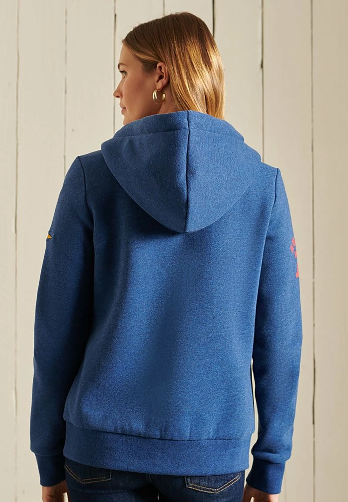 Superdry VINTAGE LOGO - Zip-up Sweatshirt - Bright Blue Marl 2 Superdry VINTAGE LOGO - Zip-up Sweatshirt - Bright Blue Marl - Image 2