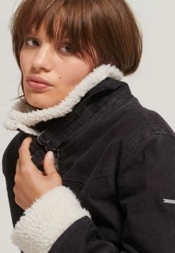 Superdry BORG LINED INDIE - Denim Jacket - Bison Black -Superdry Shop b2d8828a2c5f483d8a97d3387ab85d29