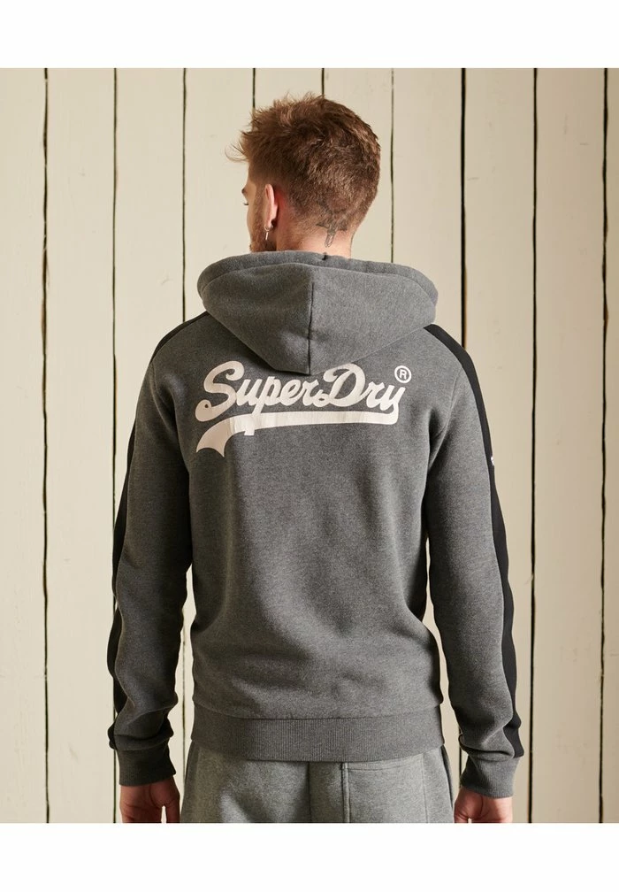 Superdry Zip-up Sweatshirt - Rich Charcoal Marl 2 Superdry Zip-up Sweatshirt - Rich Charcoal Marl - Image 2