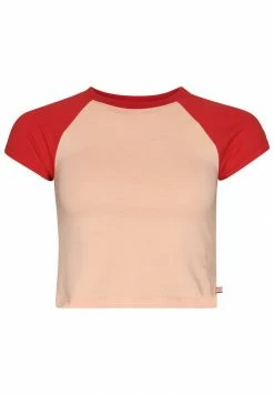 Superdry BASEBALL TINY - Print T-shirt - Antique Peach Red