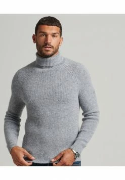 Superdry ALPACA CHUNKY ROLL NECK - Jumper - Sleet