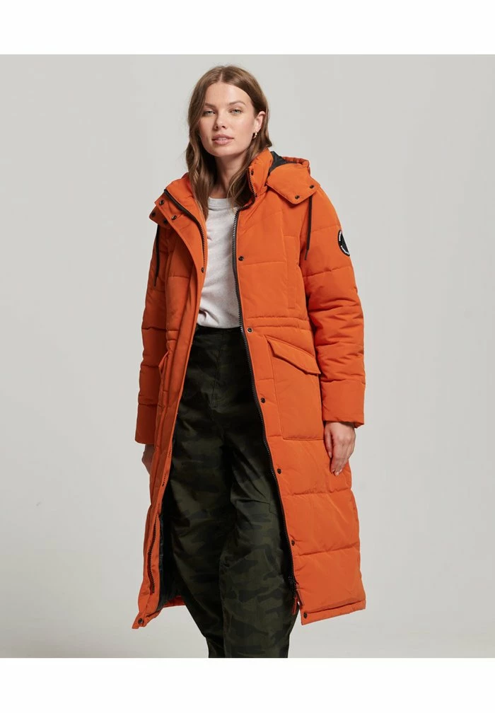 Superdry EVEREST LONGLINE PUFFER - Winter Coat - Pureed Pumpkin 1 Superdry EVEREST LONGLINE PUFFER - Winter Coat - Pureed Pumpkin