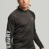 Superdry SPORT TRAIN MOCK NECK LOGO - Long Sleeved Top - Black