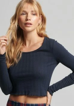 Superdry VINTAGE POINTELLE - Jumper - Eclipse Navy