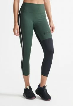 Superdry TRAINING GRAPHIC - Leggings - Trousers - Surplus Goods Olive