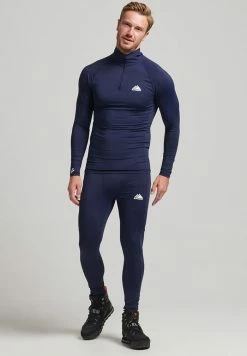 Superdry SPORT HALF ZIP - Long Sleeved Top - Rich Navy