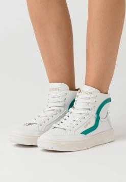 Superdry BASKET LUX - High-top Trainers - White/aqua