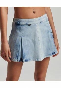 Superdry VINTAGE - A-line Skirt - Blue Wash