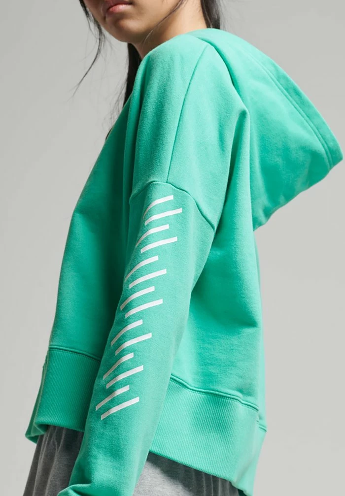 Superdry CROP BOX - Hoodie - Tropical Green 3 Superdry CROP BOX - Hoodie - Tropical Green - Image 3