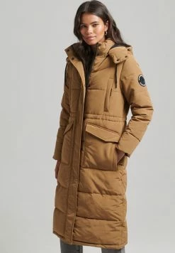 Superdry EVEREST LONGLINE PUFFER - Winter Coat - Sandstone