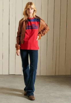 Superdry Print T-shirt - Campus Red