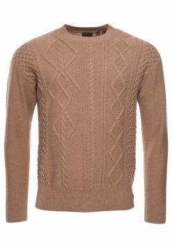 Superdry PATCHWORK CABLE CREW - Jumper - Oatmeal -Superdry Shop b618c64b0ecd4f17a613efe3e2021162
