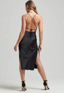 Superdry PREMIUM TIE BACK MIDI - Cocktail Dress / Party Dress - Black -Superdry Shop b624121bd1004dd6a3f1ea9633d00643