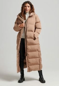 Superdry MAXI HOODED PUFFER - Winter Coat - Woodsmoke