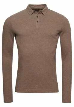 Superdry LONG SLEEVE - Polo Shirt - Walnut Marl -Superdry Shop b67738e41ecd4385aea6fa175e6f689e