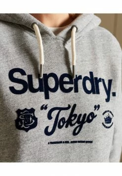 Superdry CROSSING LINES AMERICAN RINGER - Hoodie - Athletic Grey Marl -Superdry Shop b6b49ba7ab78472896ae24211ea11285