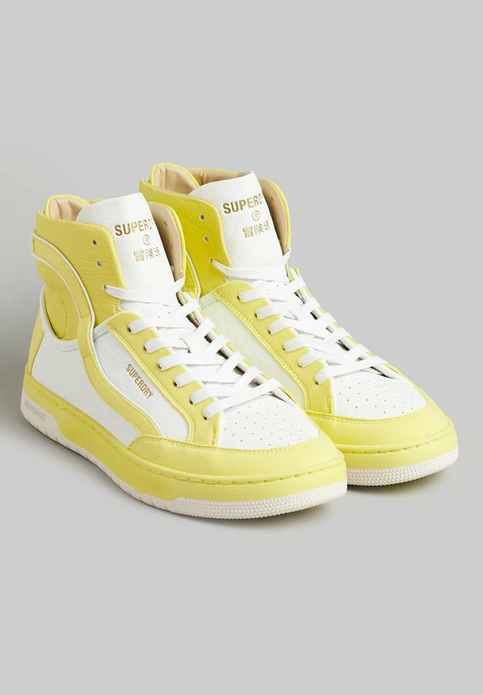 Superdry VINTAGE VEGAN BASKET - High-top Trainers - White Lime 2 Superdry VINTAGE VEGAN BASKET - High-top Trainers - White Lime - Image 2