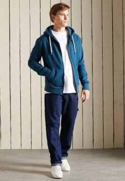 Superdry VINTAGE LOGO TONAL - Zip-up Sweatshirt - Blue Bottle