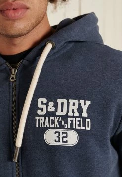 Superdry TRACK & FIELD - Zip-up Sweatshirt - Princedom Blue Marl -Superdry Shop b81e417171e14e9ca5130269bbbca474