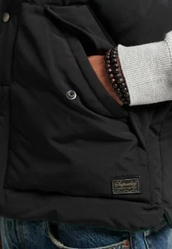 Superdry VINTAGE MOUNTAIN - Waistcoat - Jet Black -Superdry Shop b87d991416ea45caa8c0843f75e73a91