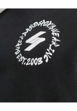 Superdry CODE GLOBE LOGO LOOSE - Hoodie - Black -Superdry Shop b88efd02ef76480b918faba5092aca12