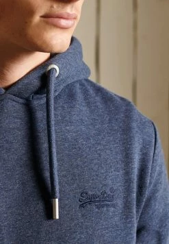 Superdry VINTAGE LOGO EMBROIDERED - Hoodie - Vintage Navy Marl -Superdry Shop b8fa0318bdba445bb290a5b8e35b5174