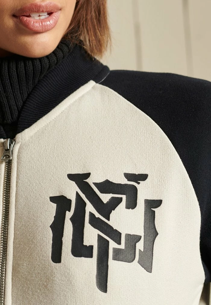 Superdry CROSSING LINES - Bomber Jacket - Light Stone 3 Superdry CROSSING LINES - Bomber Jacket - Light Stone - Image 3