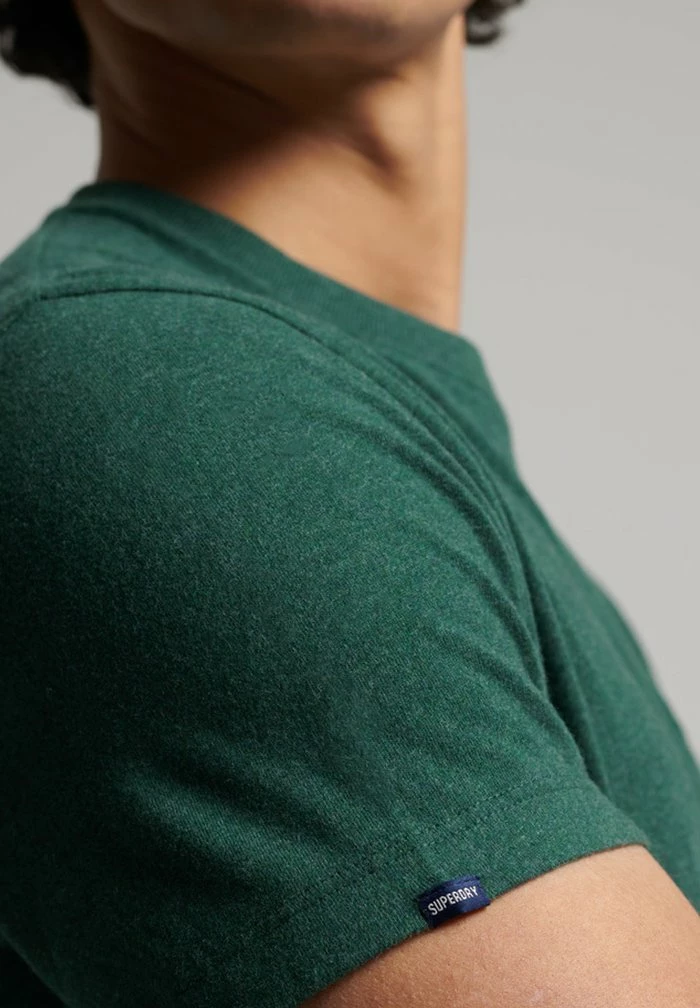 Superdry VINTAGE - Basic T-shirt - Buck Green Marl 3 Superdry VINTAGE - Basic T-shirt - Buck Green Marl - Image 3