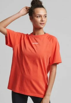 Superdry CORE SHORT SLEEVE - Print T-shirt - Hot Coral